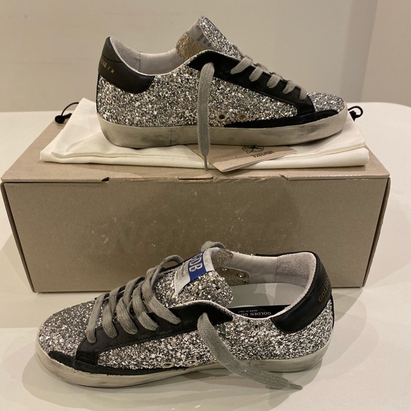 Golden Goose Superstar Silver Glitter/Leopard NIB - Picture 6 of 11